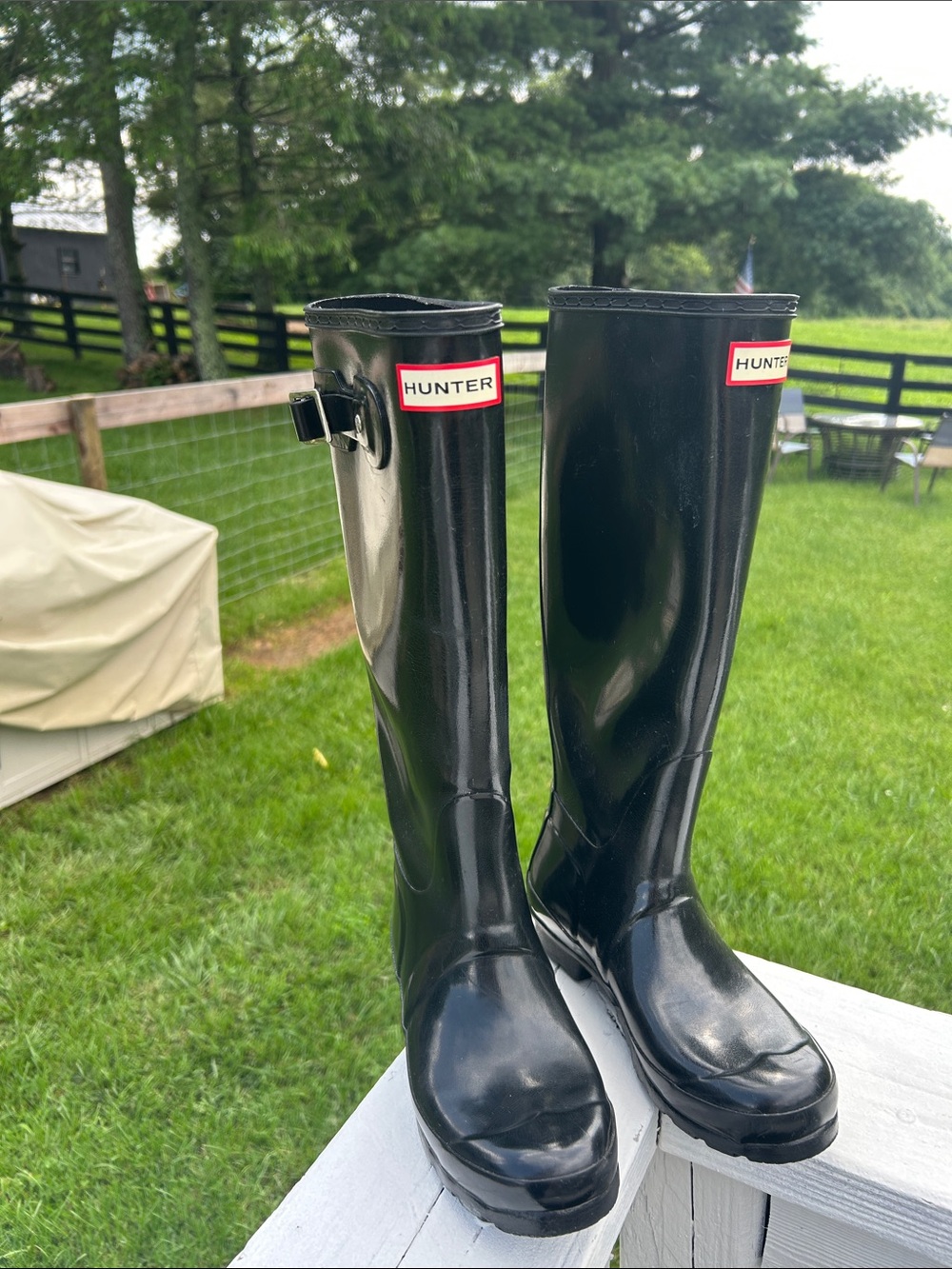 Hunter | Original Tall Gloss Black Rain Boots | Size 5